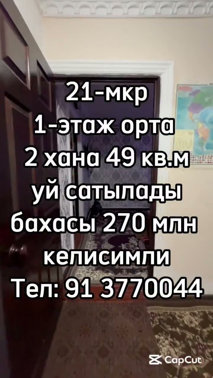 2 xanalı kvartira, 21-mkr, Nókis